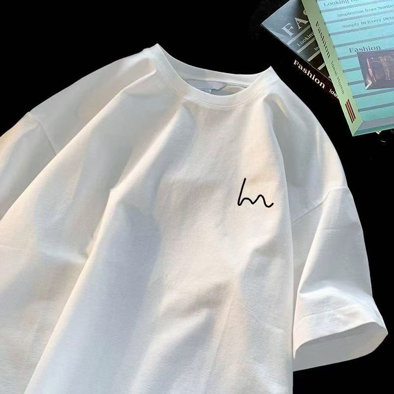 t Trendy Brand Short Sleeve T-Shirt200Summer New Pure Cotton Men's Short Sleeve Korean Style Trendy Top Fashion Base Shirt