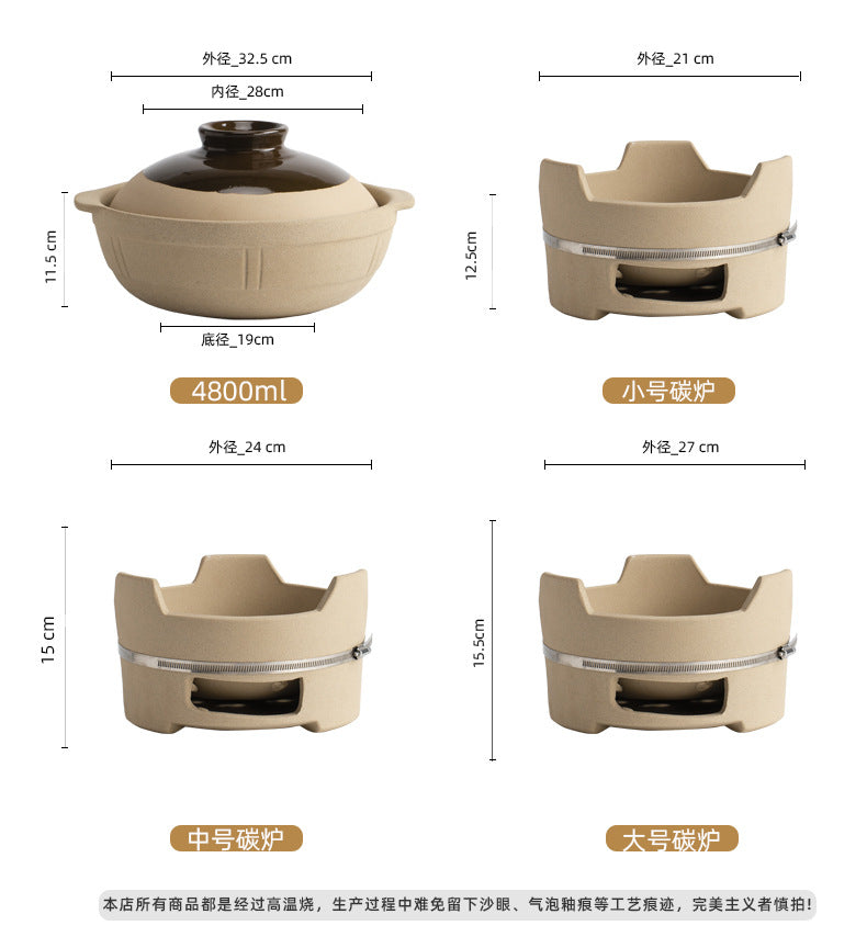 Traditional Edge-Burning Stove Charcoal Stove Clay Pot Commercial Cantonese Style Charcoal Stove Hot Pot Outdoor Surrounding Stove Tea Brewing Barbecue Hong Kong Style Clay Stove