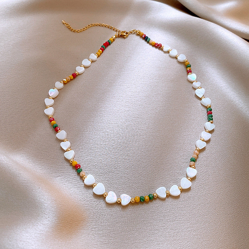 Baroque Freshwater Pearl Necklace Simple Elegant Colorful Beaded Collarbone Chain Niche Light Luxury High-End Sense Necklace for Women
