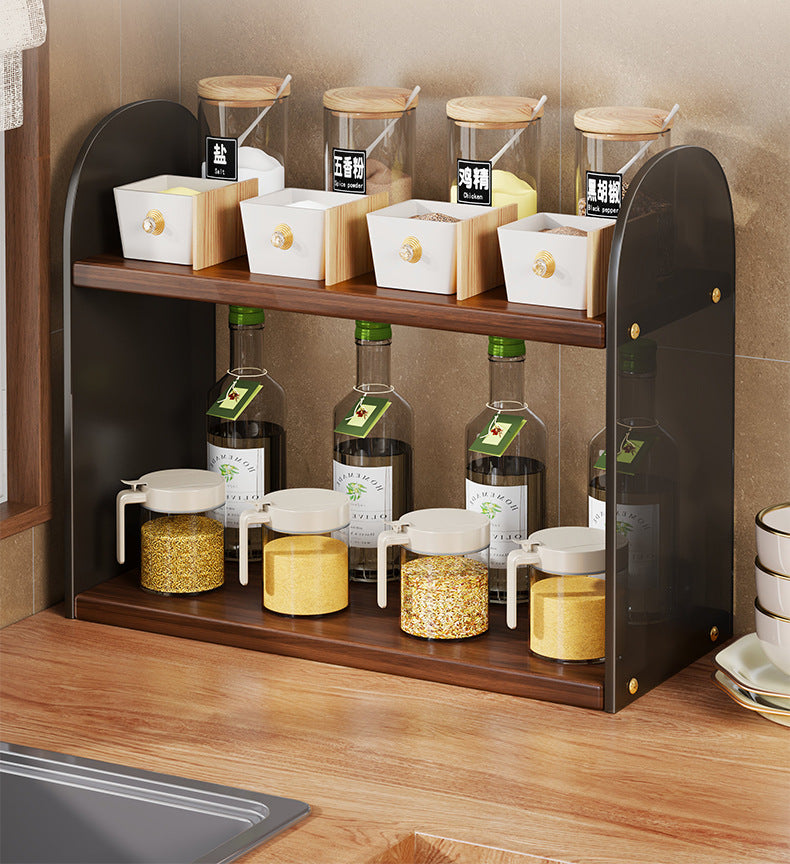 Kitchen Spice Rack Countertop Multifunctional Seasoning Storage Box Small Multi-layer Various Magic Rack on Stove