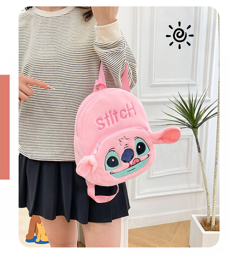 New Stitch Plush Toy Double-Back Cute Children's Large Capacity Backpack for Outings http://detail.1688.com/offer/957031023505.html