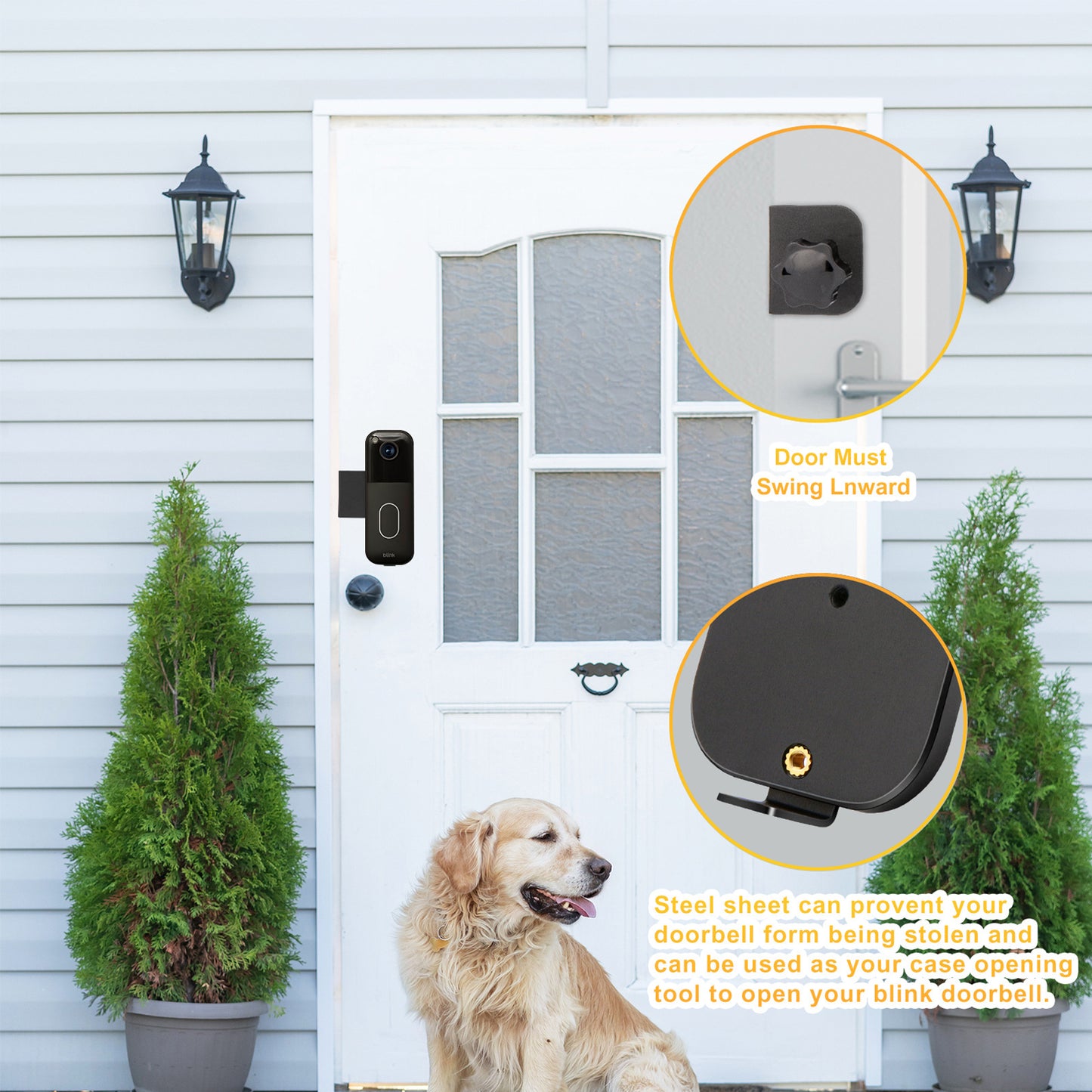 Amazon Cross-Border New Product Private Model Blink Doorbell Stand No-Drill Anti-Theft Fixed Door Clip with Plastic Backing Plate