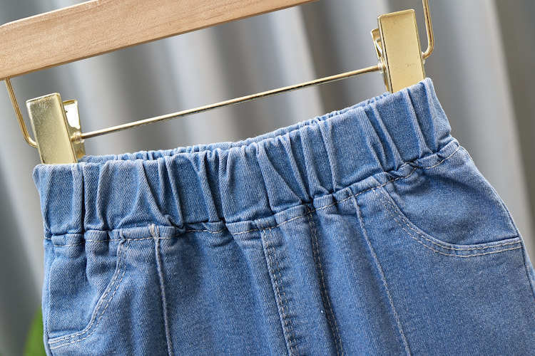 Children's Clothing Wholesale Girls' Jeans Spring and Autumn New Style Medium and Large Children's Slim Pants Baby Casual Girls' Flared Long Pants