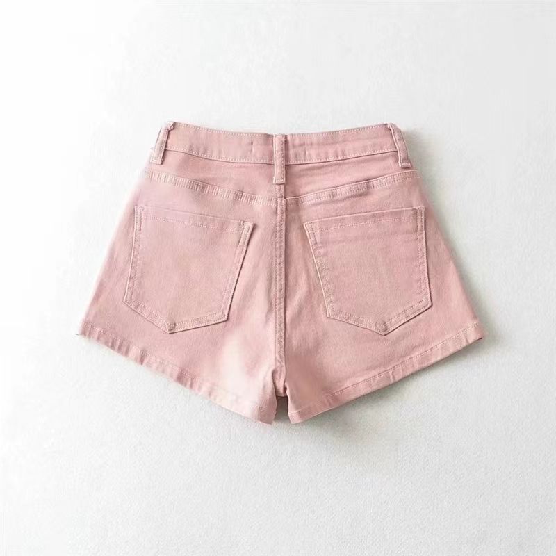 Women's Denim Shorts Summer New Korean Style Stretchy European and American Tight Hip-lifting Petite Spring Versatile Hot Pants Trend
