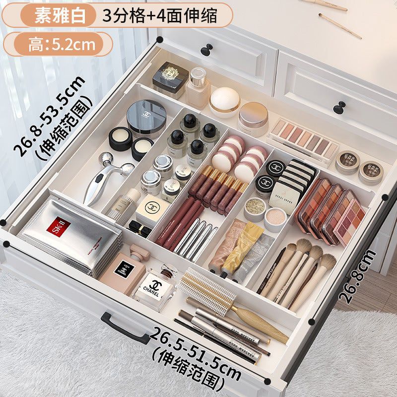 Drawer Divider Storage Box Expandable Dressing Table Cosmetics Kitchen Tableware Desktop Miscellaneous Organizer Box