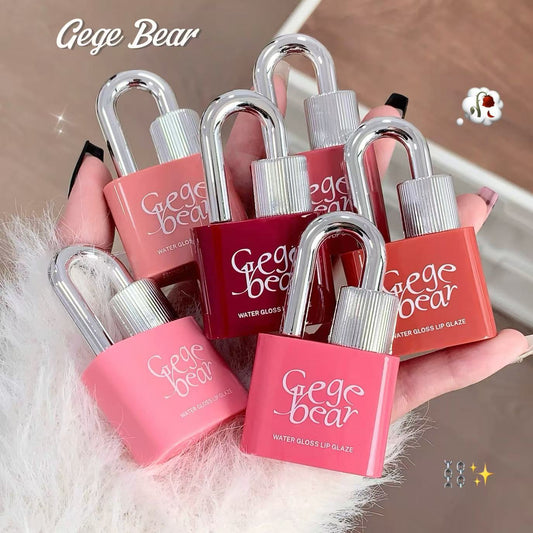 Gege bear Lock Heart Sweet Color Water Glossy Lip Glaze Moisturizing Mirror Color Pseudo-No-Makeup Cute Girl Affordable Lip Gloss