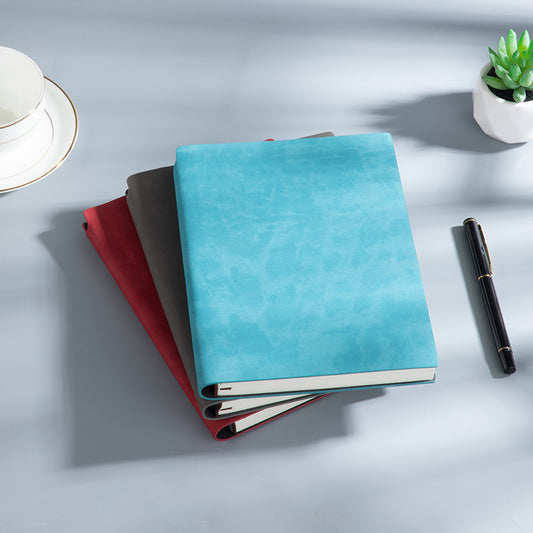 Custom Side Pen Slot Notebook logo Thickened Sheepskin Leather Notebook A5/A6Minimalist Business Journal