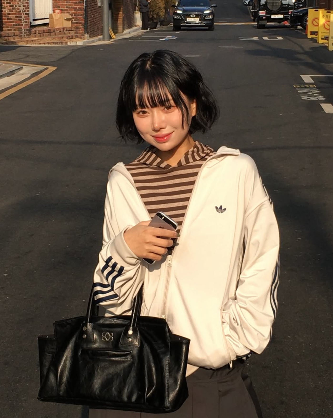 Pre-Sale】2025New Autumn Korean Dongdaemun Tian Xiwei Same Style Striped Hooded Sweatshirt TS16771
