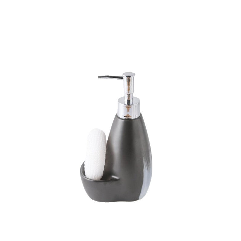 Modern Ceramic Bathroom Set Four-Piece Set Bathroom Lotion Bottle Press Hand Sanitizer Bottle Mouthwash Cup Toothbrush Holder Soap Dish