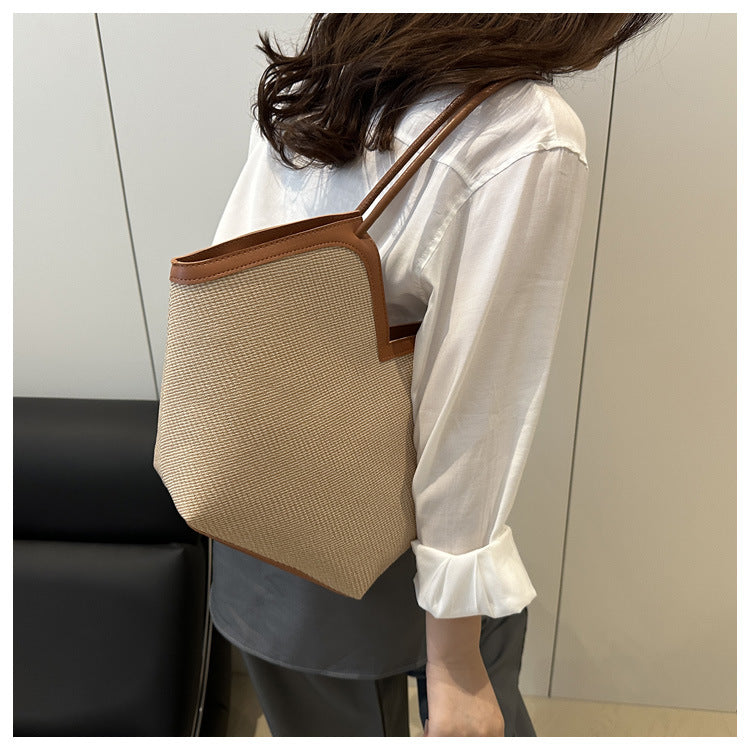 Summer Patchwork Large Capacity Women2025New Fashionable Loose Style Trendy New Casual Tote Shoulder Underarm Bag