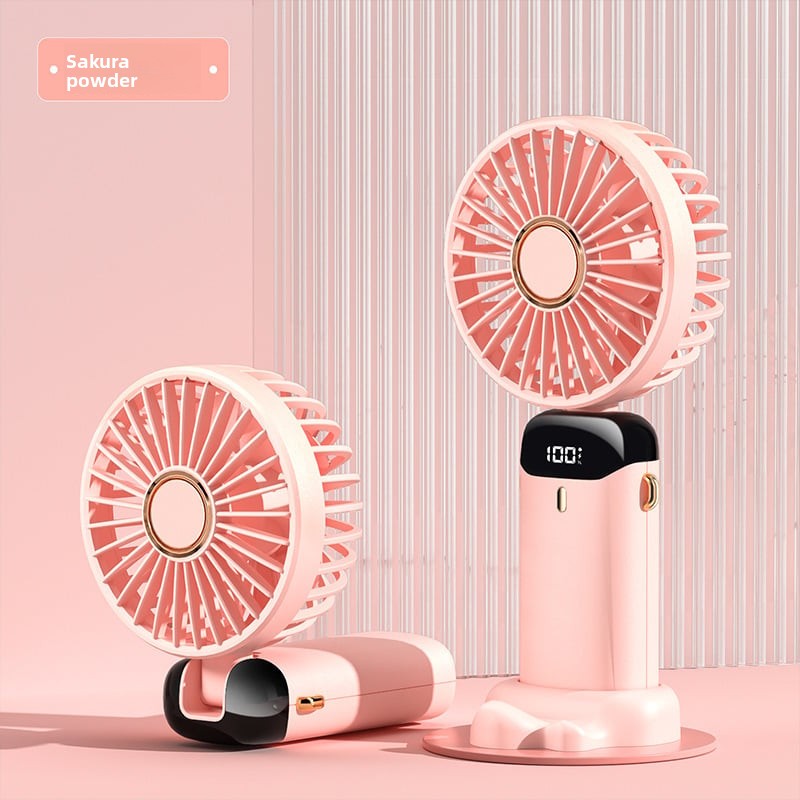 USB Portable Handheld Fan ? Foldable Mini Neck with Digital Display & Aroma Function
