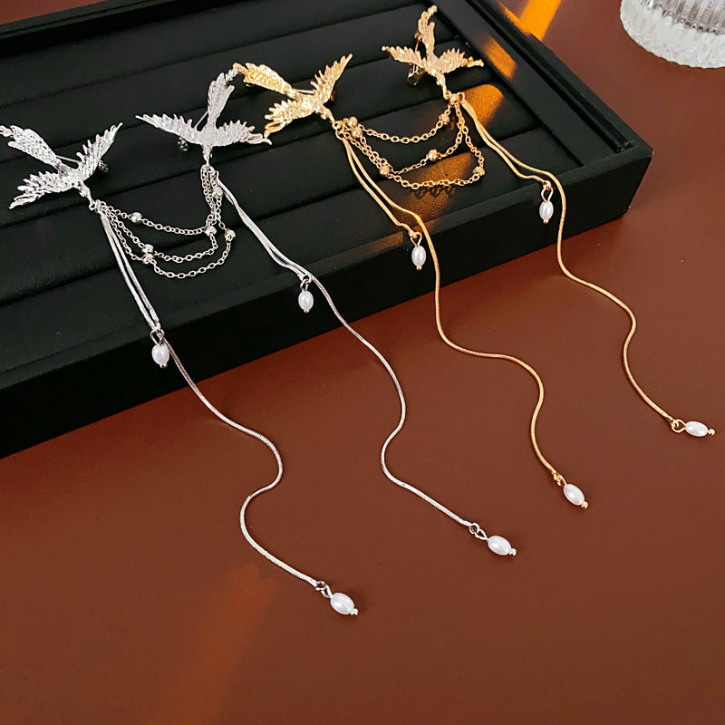 New Chinese Style Phoenix Pearl Tassel Brooch Chinese Style New Fashion Brooch Niche Versatile Exquisite Pin Accessory