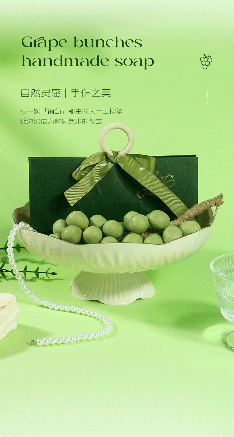Internet Celebrity Style Handmade Soap Green Grape Oil Control Soap Bath Hand Soap Gift Grape Cluster Cold Process Soap