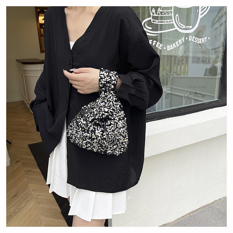 Fashion New Trendy Bag Niche Design Sequin Underarm Bag Trendy Niche Style High-End Single Shoulder Handbag
