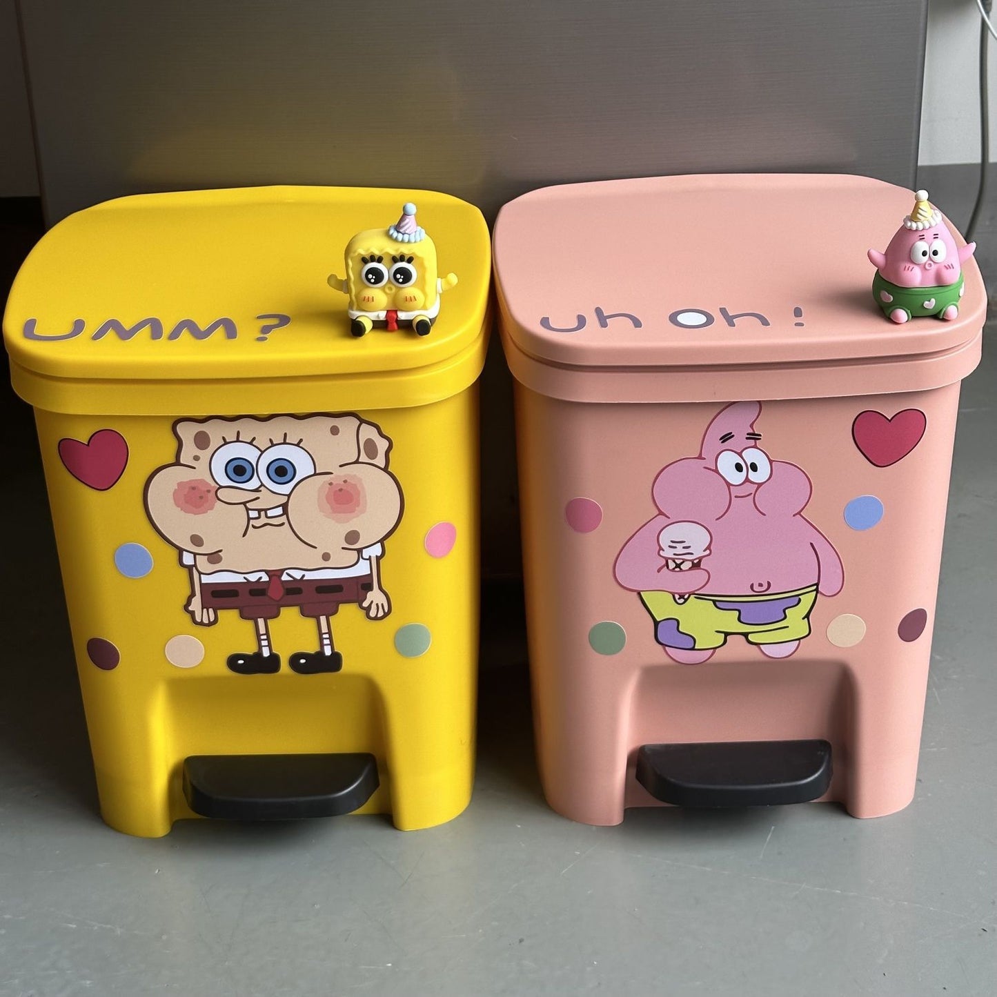 Mario Trash Can for Home Living Room Cute Cartoon Anime Large Capacity Personality Internet Celebrity Thickened Pedal Trash Basket