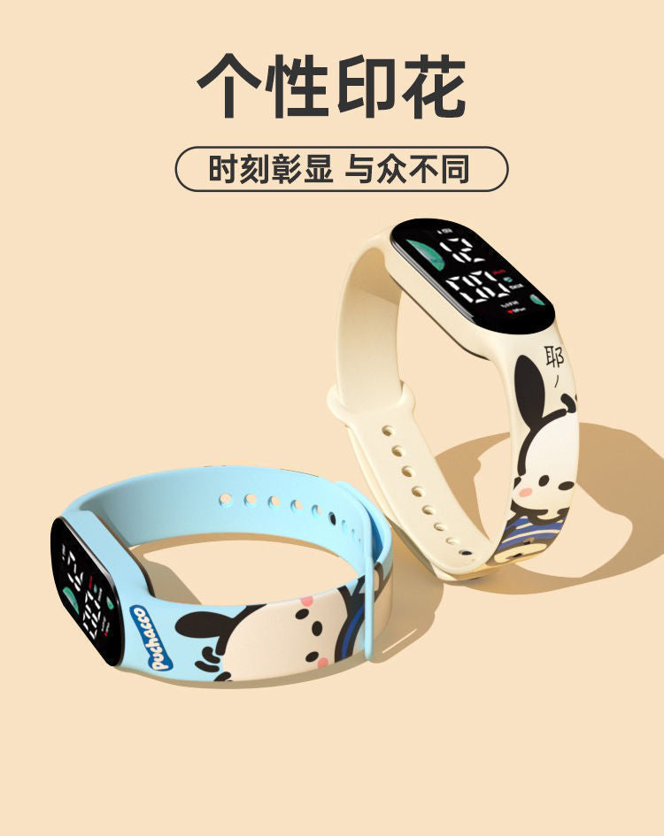New Pochacco Cartoon Electronic Watch for Students Cute Children's Cartoon Print LED Sports Watches Wholesale