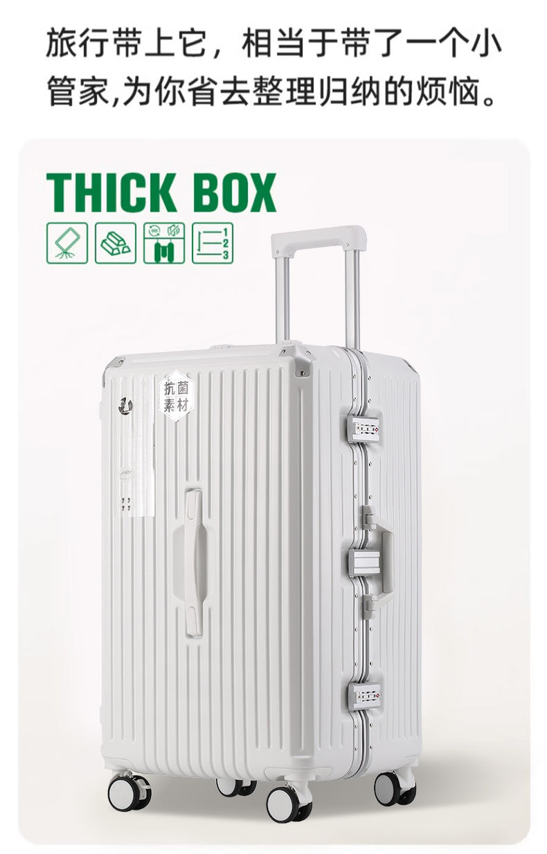 Aluminum Frame Thickened Suitcase for Women with Extra Large Capacity28Travel Abroad Password Lock Suitcase24Inch Trolley Case26Male