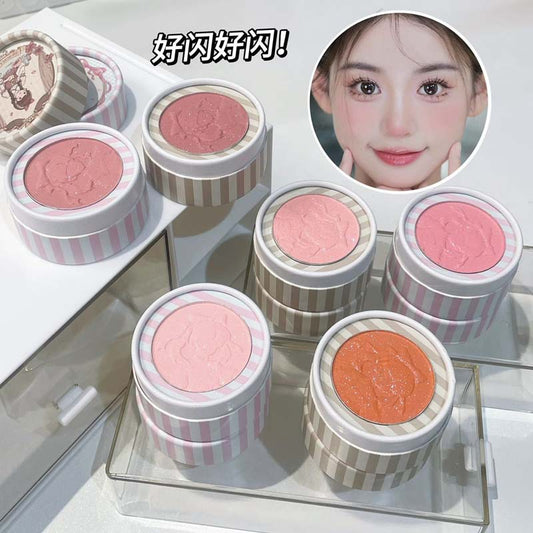 HERORANGE Little Fairy Embossed Blush Colorful Pure Desire Blush Purple Fine Shimmer Matte Contour Atmosphere Rouge595