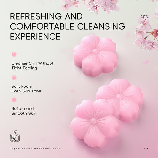 Plant Essential Oil Cherry Blossom Perfume Soap Refreshing Fragrance Bath Soap Full Body Use Long-lasting Scent Handmade Soap Export Soap