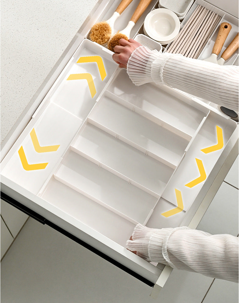 Drawer Divider Storage Box Expandable Dressing Table Cosmetics Kitchen Tableware Desktop Miscellaneous Organizer Box