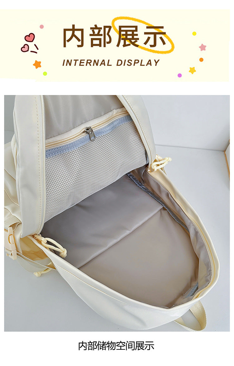 Large Capacity Backpack Women's New Fashion Simple School Bag Harajuku style solid color travel backpack for middle and high school students http://detail.1688.com/offer/967608488585.html