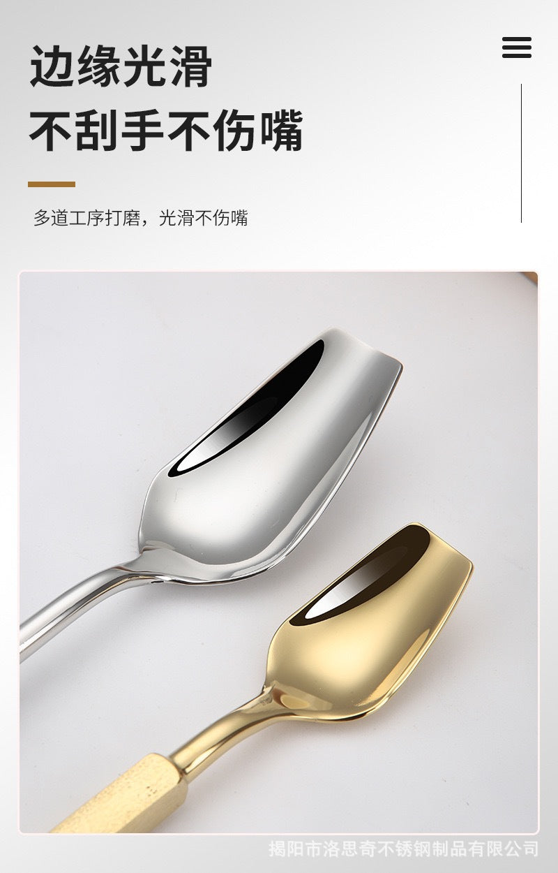 New304Stainless Steel Western Tableware Fantawild Hammered Pattern Knife Fork Spoon Set Integrated Thickened Fork Household Spoon