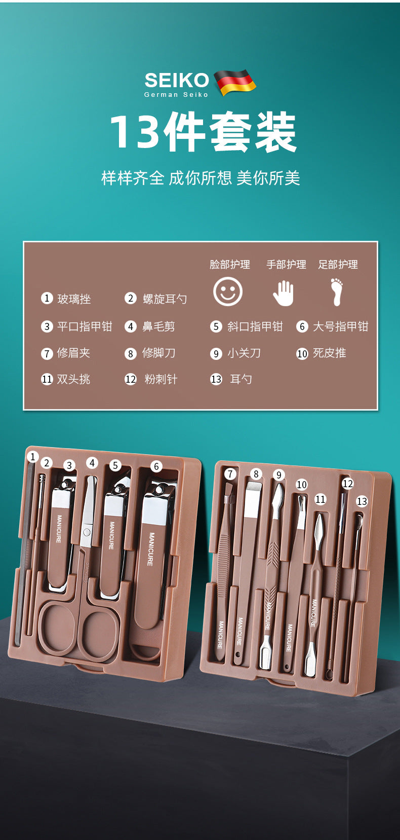 Carbon Steel Anti-Splash Manicure Tool Nail Clipper Large Size Wholesale good quality household multifunctional nail clipper set box