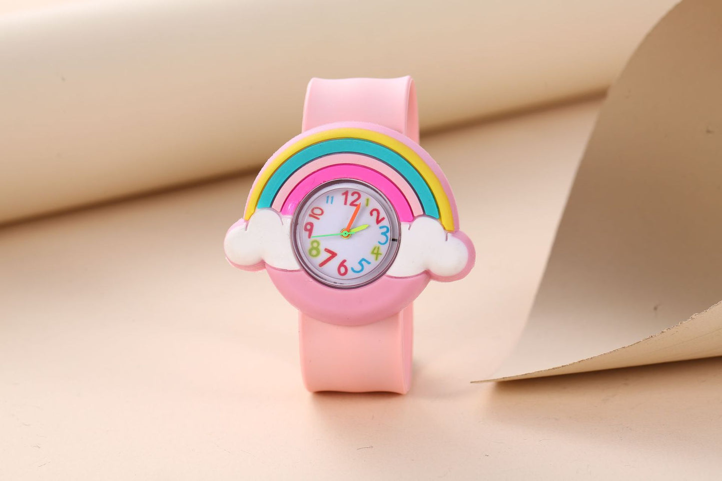 Children's Cute Fashion Snap Watch for Boys and Girls Quartz Watch Childlike Chronograph Large Dial