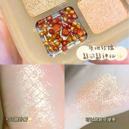 【48Delivery Within Hours】DIKALU Chestnut20Color Eyeshadow Palette Pearlescent Matte Earth Color Pomegranate Seed Crispy