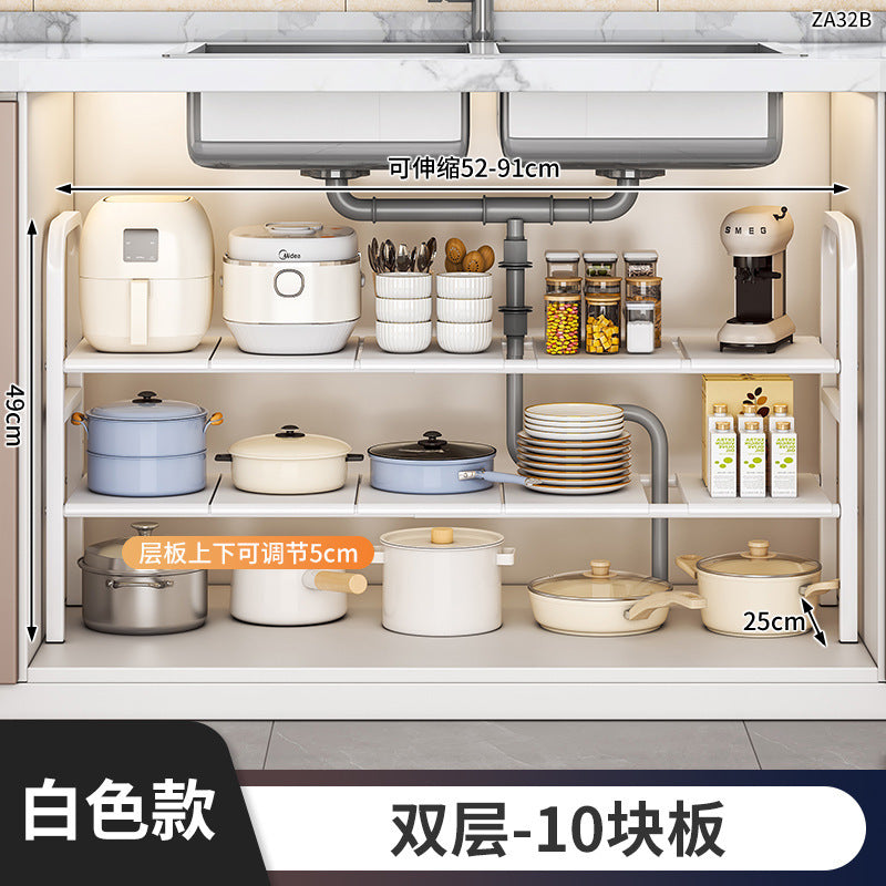 Under Sink Storage Rack Organizer Bathroom Cabinet Under Washbasin Kitchen Cabinet Inner Layered Bathroom Organizer Shelf