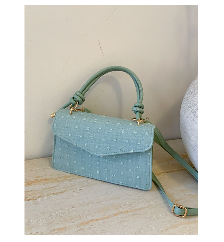 Simple Solid Color Trendy Fashionable Handbag2025Summer New Casual Elegant Single Shoulder Crossbody Small Square Bag for Women