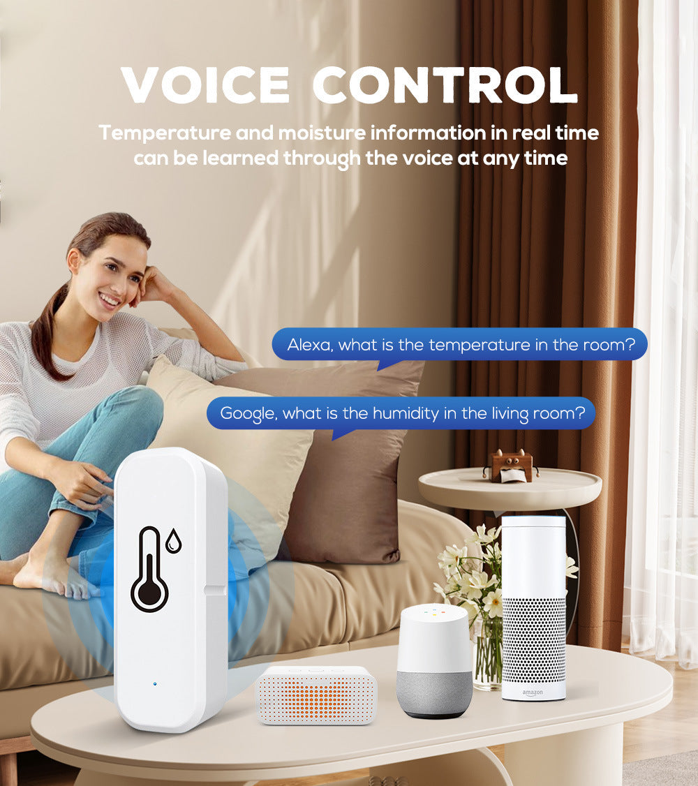 Tuya Graffiti wifi Bluetooth temperature and humidity meter detector indoor WIFI Temperature and Humidity Detector WiFi Sensor