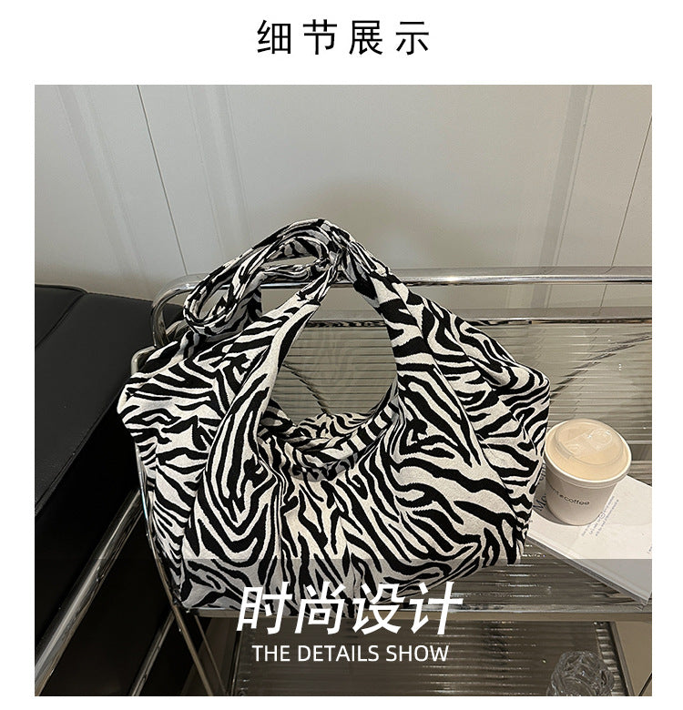 Japanese and Korean Leopard Print ins New Style Single Shoulder Bag Casual Women Versatile Commuting Work Tote Bag Large Capacity Crossbody Bag