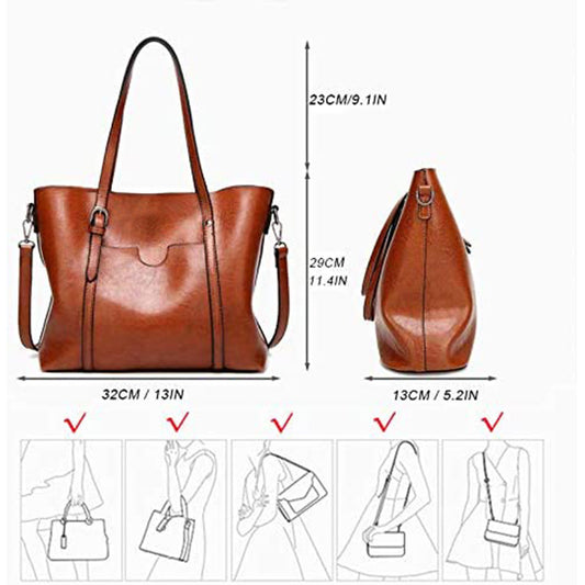 Export Women's Tote Bag PU Urban Simple Women's Travel Versatile Shoulder Bag Crossbody Bag Tassel Handbag