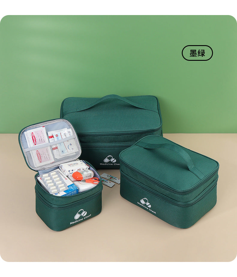 Outdoor First Aid Kit Large Capacity Household Medicine Box Double Layer Classification Storage Medicine Organizer Travel Portable Medicine Bag