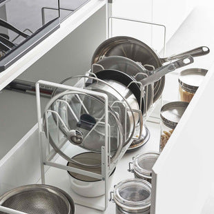 Cabinet Inner Layered Storage Rack Kitchen Countertop White Desktop Storage Rack Organizer Shelf for Seasonings, Bowls, Plates, and Cookware