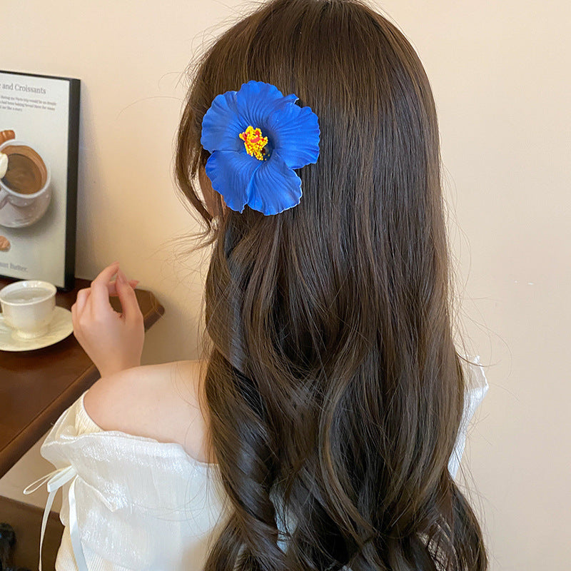 Super Fairy Vacation Style Fabric Flower Hair Clip Side Bangs Broken Hair Duckbill Clip Gentle Atmosphere Versatile Hair Accessory for Women
