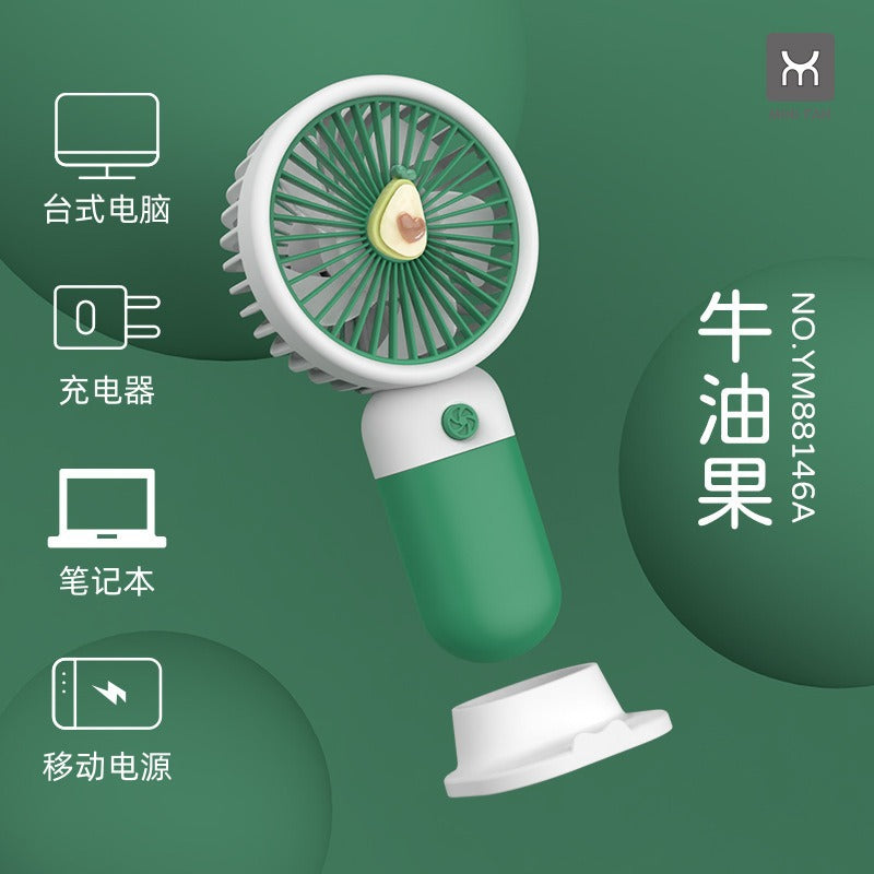 Children's Small Handheld Fan Student Gift Portable Cartoon Mini Portable Rechargeable Small Desktop Fan