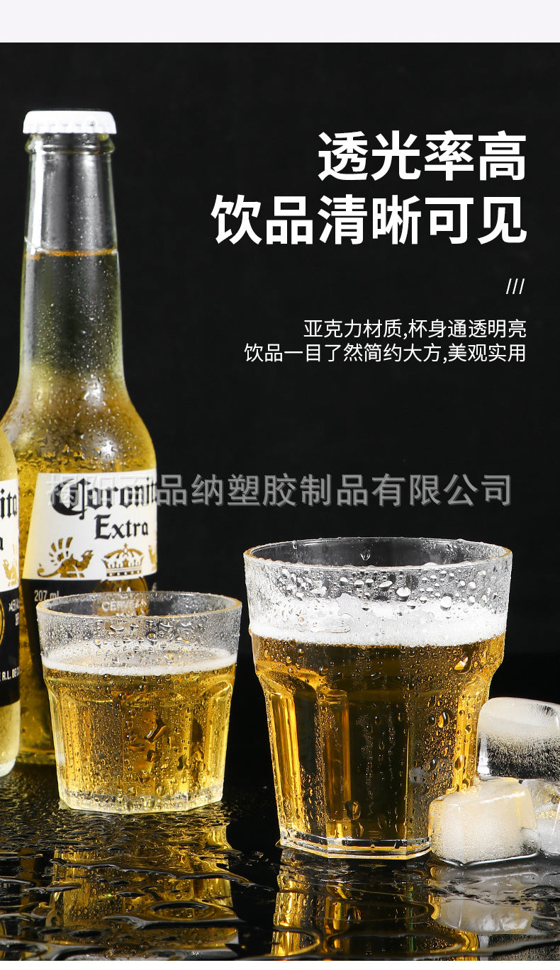 Acrylic Cup Shatterproof Beer Mug ktv Bar shot glass plastic transparent octagonal cup liquor glass pc Cup