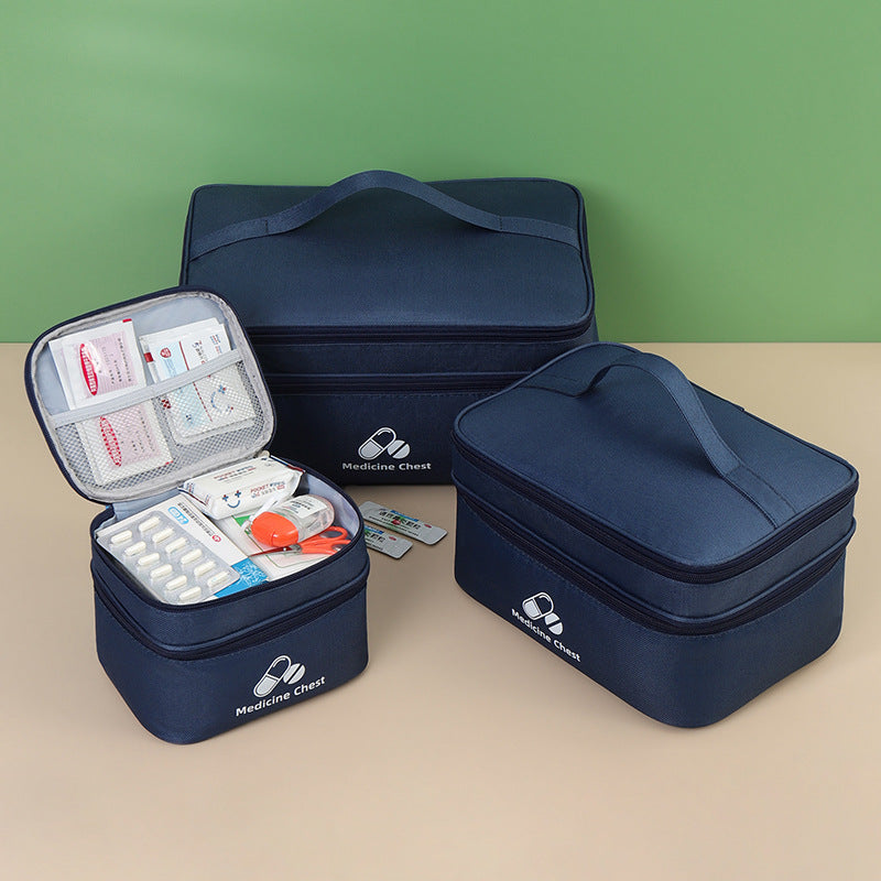 Outdoor First Aid Kit Large Capacity Household Medicine Box Double Layer Classification Storage Medicine Organizer Travel Portable Medicine Bag