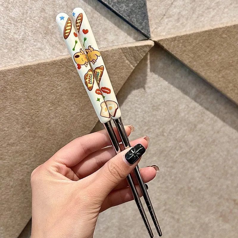 Student Dormitory Home Cute Bread Dog Tableware Set Spoon Fork Three-piece Portable Kitchen Supplies Cartoon Creative