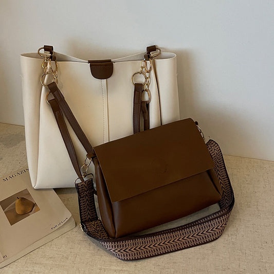 Women's two-piece large capacity bag set2024New Fashion Commuting Handbag Simple Casual Shoulder Tote Bag for Women