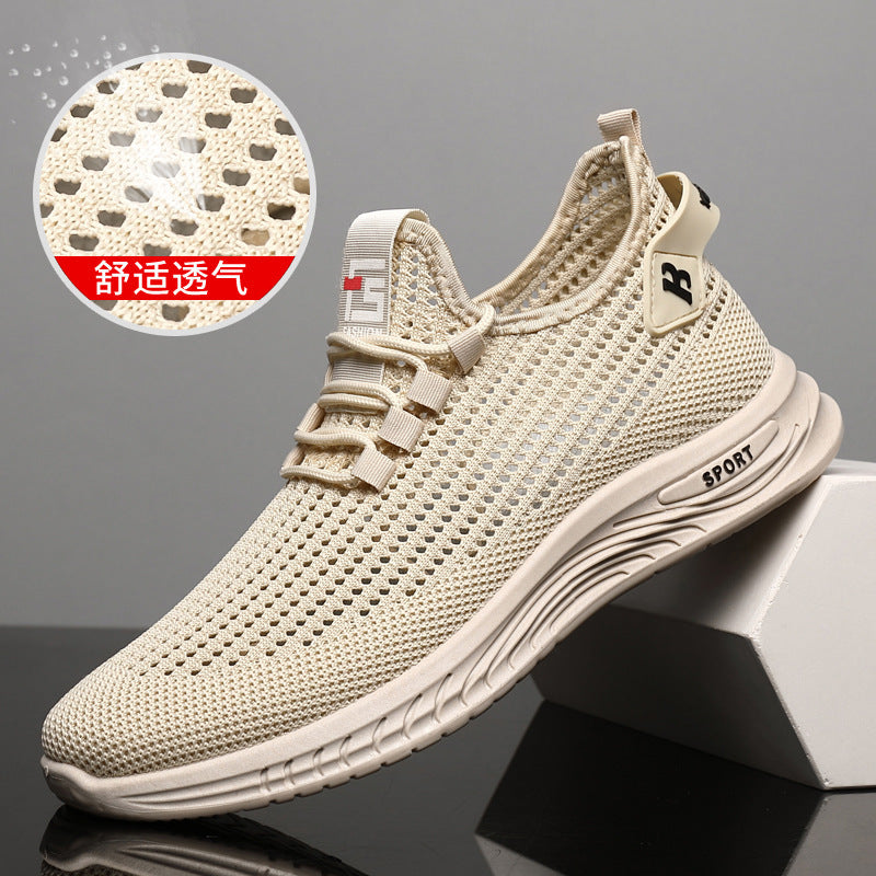 2024Wholesale Dropshipping Casual Sports Shoes Lightweight Breathable Trendy Men's Shoes Summer New Soft Sole Round Toe