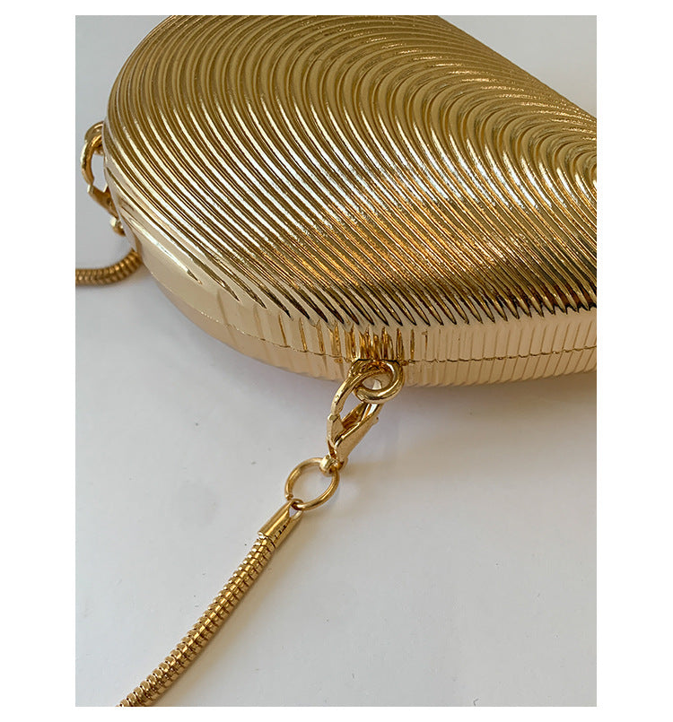 Mini2025Summer New Bag Niche Metal Shell Single Shoulder Chain Crossbody Bag Evening Fashion Small Bag for Women