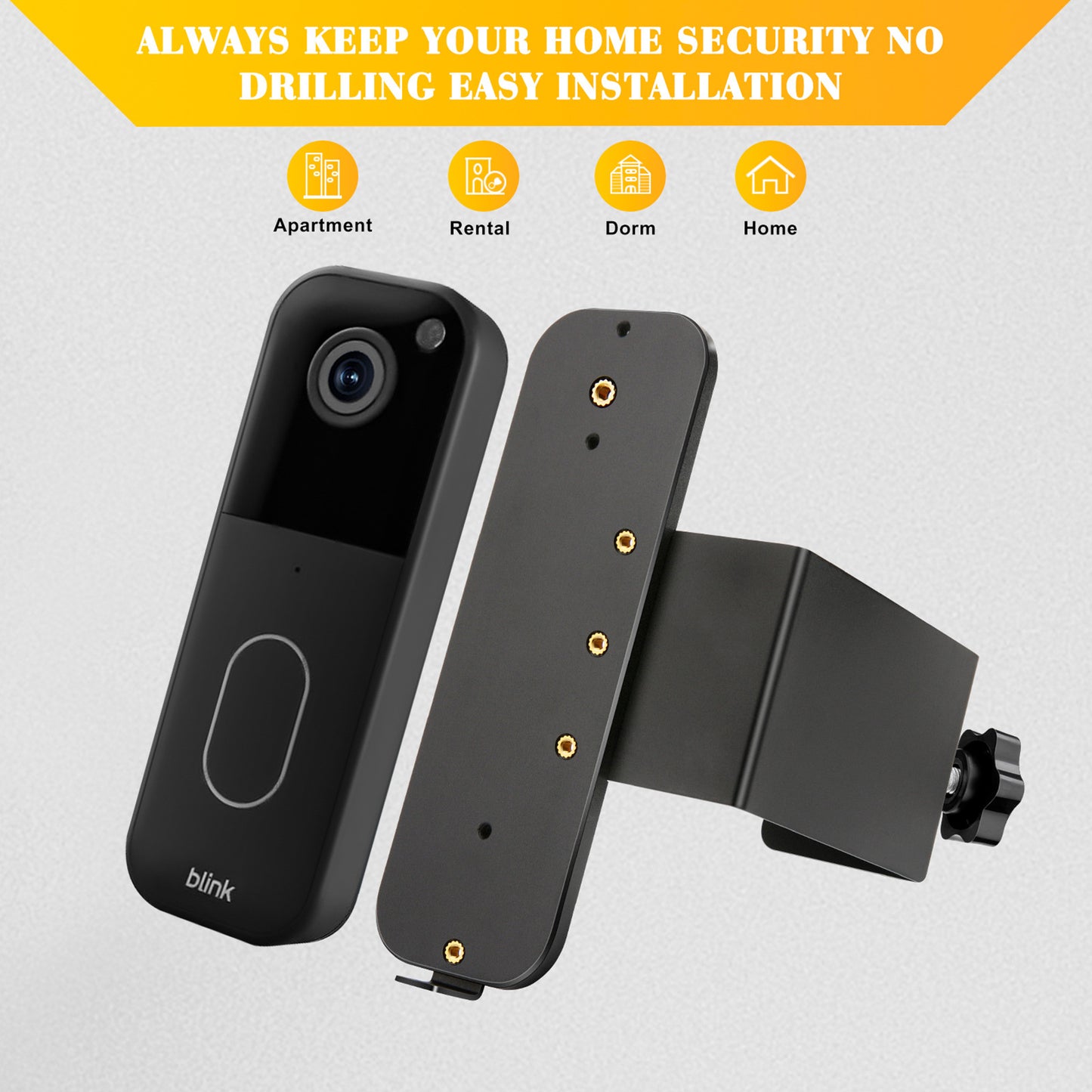 Amazon Cross-Border New Product Private Model Blink Doorbell Stand No-Drill Anti-Theft Fixed Door Clip with Plastic Backing Plate