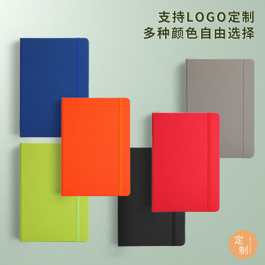 Cross-Border A5Custom Strap Notebook Simple Thickened Hardcover Business Office Journal Wholesale Printable LOGO
