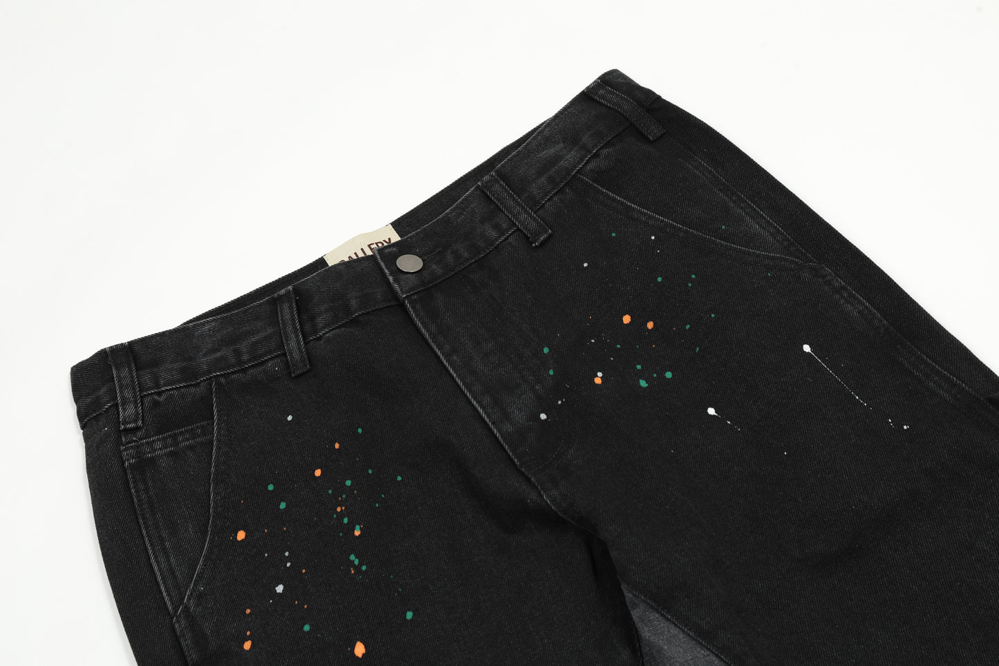 2023New Graffiti Ink Splash Damage Dept Casual Retro Niche vibo High Street Men's and Women's Flared Jeans