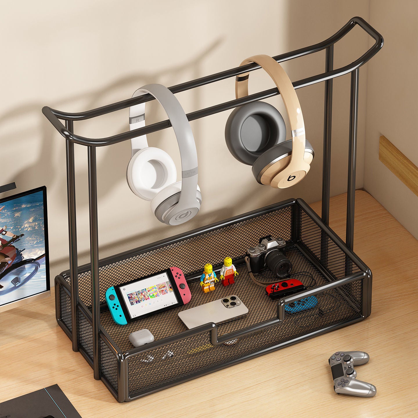 Universal Desktop Headphone Stand Storage Rack Gaming Headset Holder Metal Earbud Stand