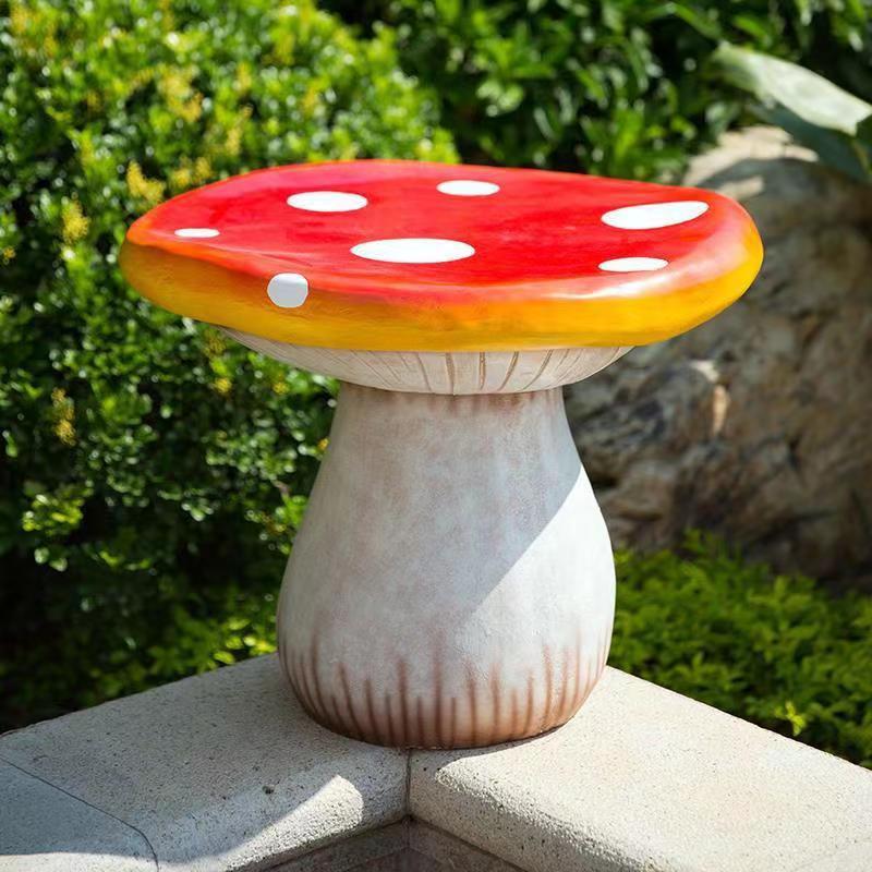 Outdoor fiberglass mushroom table and chair ornament Yard Table Courtyard Garden Kindergarten Garden Landscape Sculpture Ornament