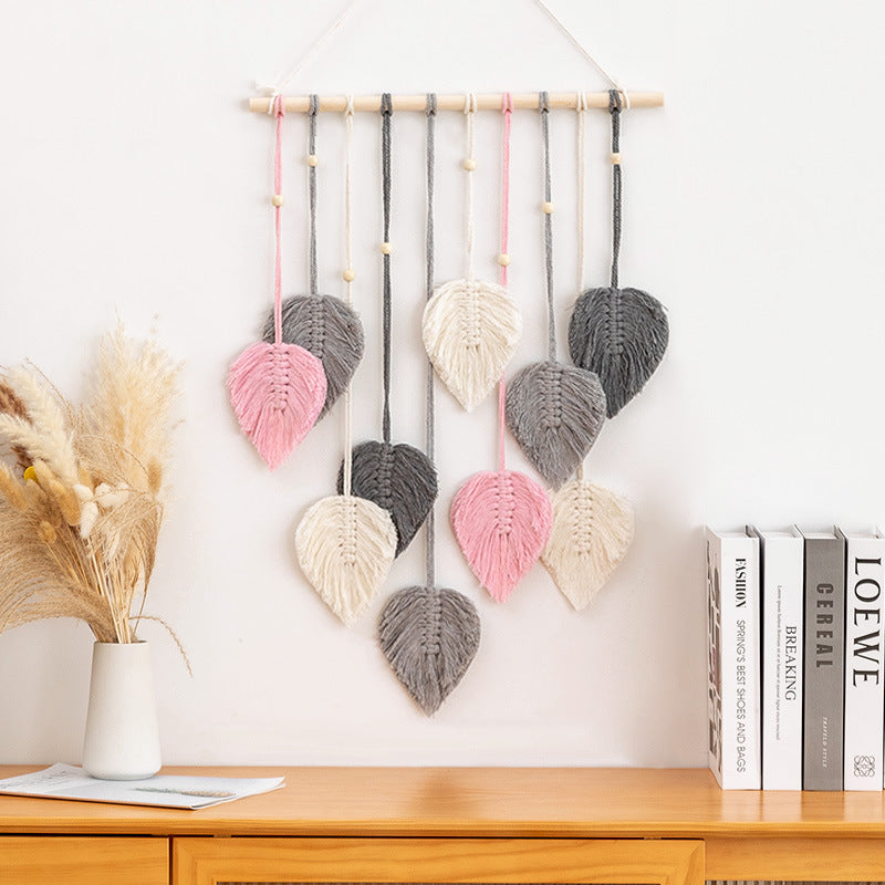 Cross-Border Hot-Selling European Style Artificial Woven Cotton Rope Tapestry Tassel Home Wall Hanging Decoration Soft Furnishing Collection Wholesale